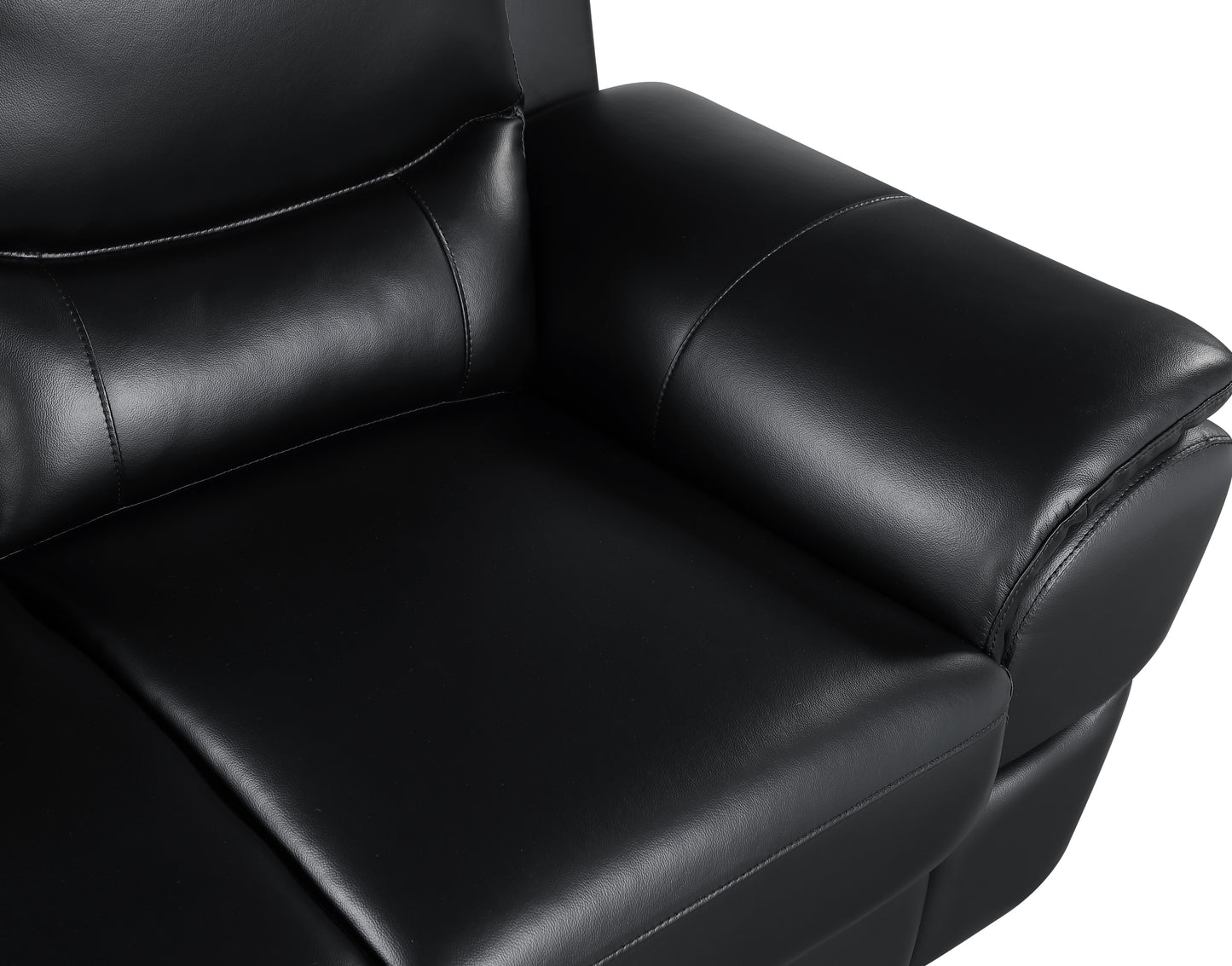 Harvey Genuine Leather Loveseat - Black