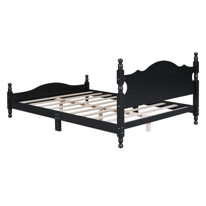 Quarto II Queen Size Wood Platform Bed Frame - Black