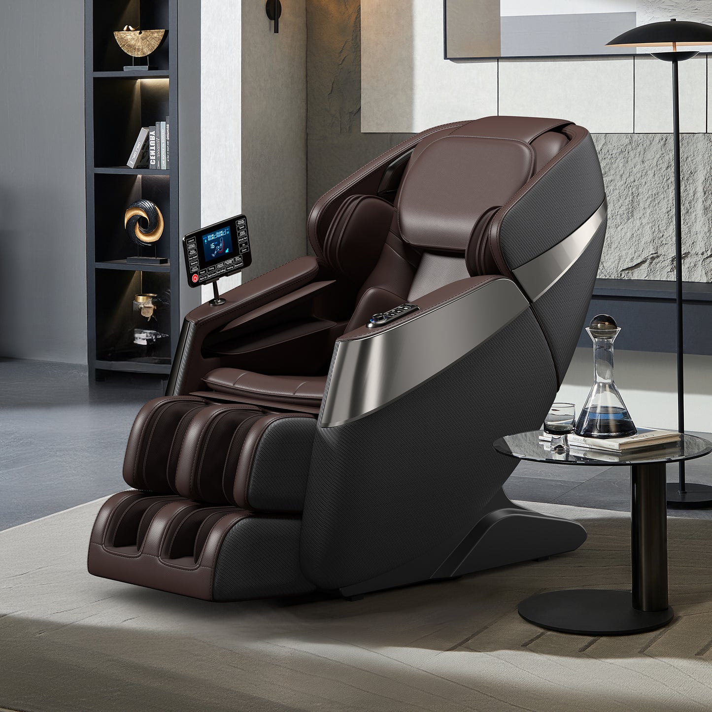 Raya Zero Gravity Full Body Massage Chair with AI Voice Control - Gray+Brown