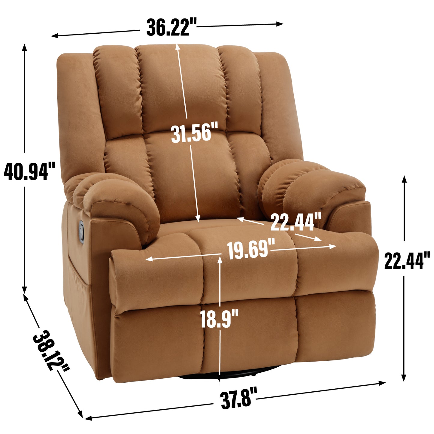 Nash Fabric Manual Recliner Chair - Beige