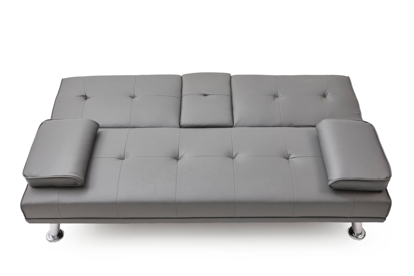 Neza Convertible Faux Leather Sofa Bed  - Grey