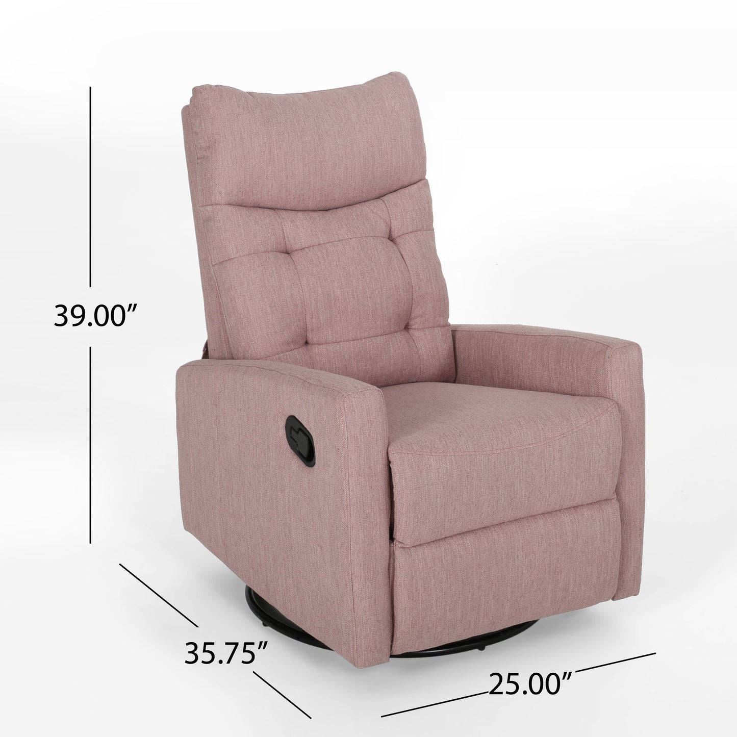 Dash one Recliner Chair with Swivel - Blush