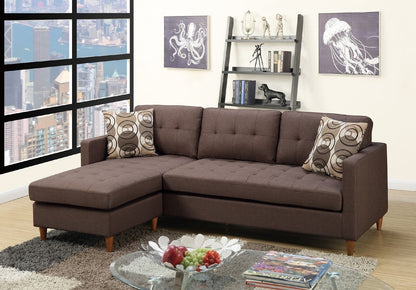 Zara Tufted Back Modular Sectionals Sofa - Chocolate