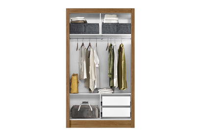 Wardrobe Natal - Natural/White + Mirror