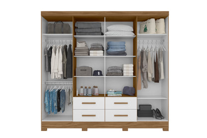 Wardrobe San Lorenzo Plus - Natural/White + Mirror