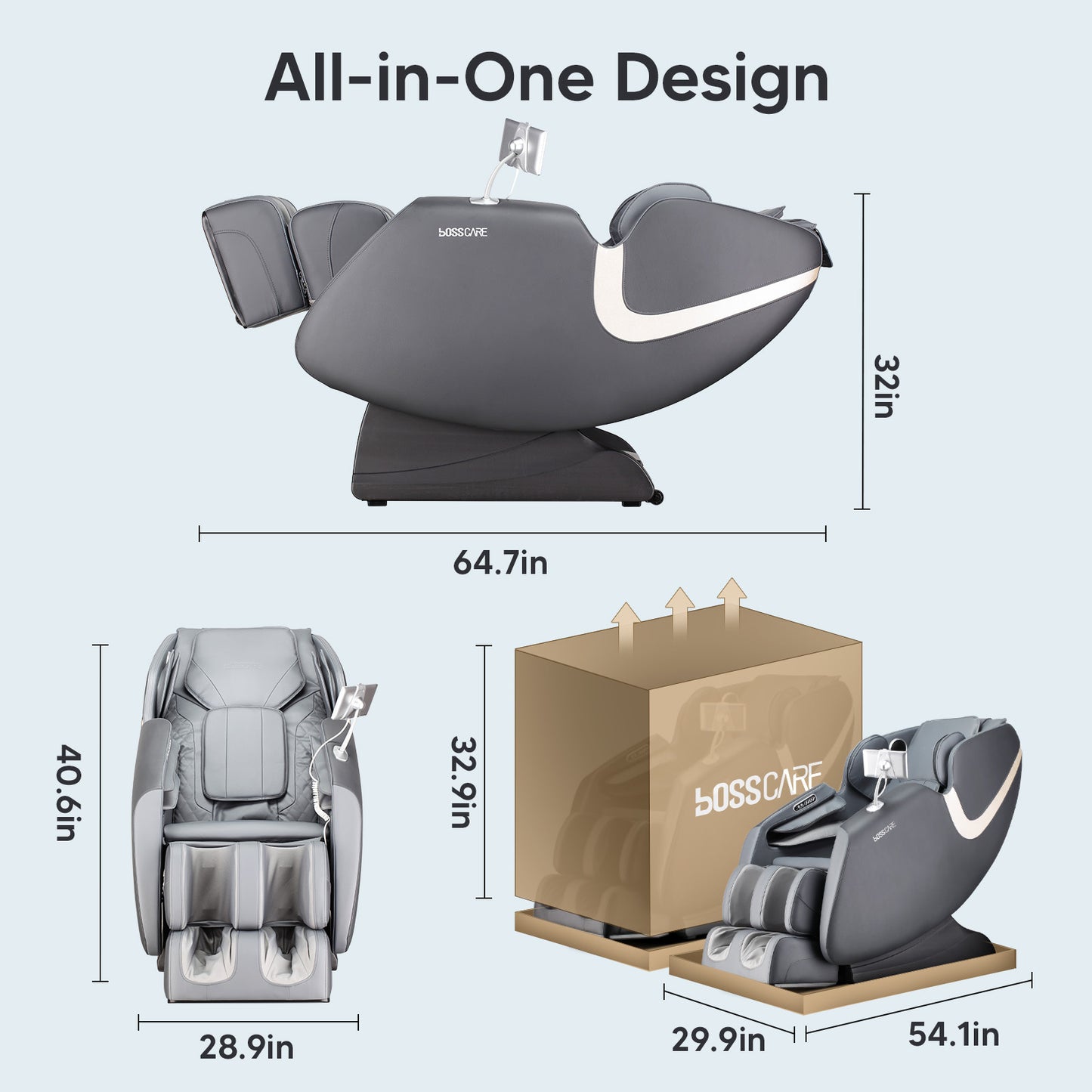 Hahn Massage Full Body Chairs with AI Voice - Gray