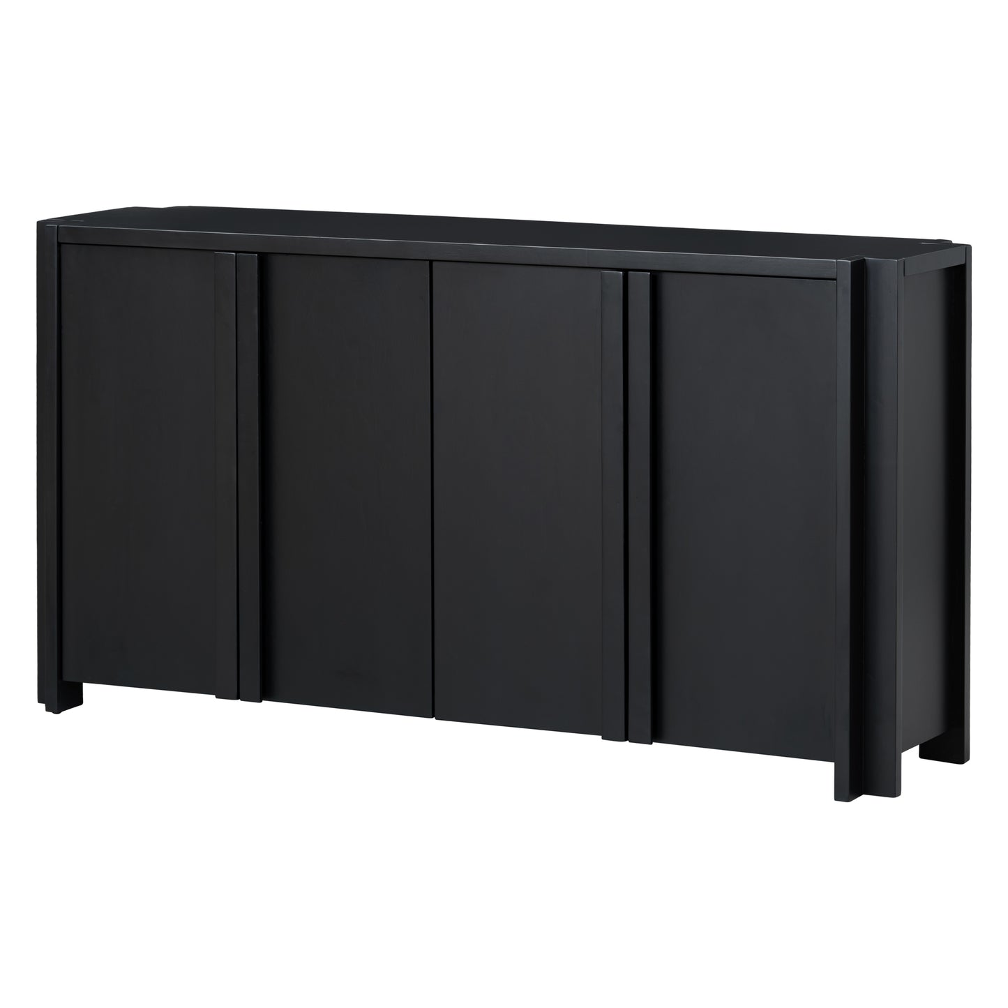 Rin Storage Cabinet Sideboard with 4 Doors - Black