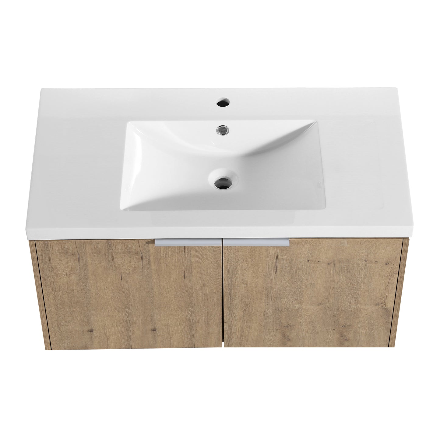 Jett Float Mounting Bathroom Vanity With Sink - Oak