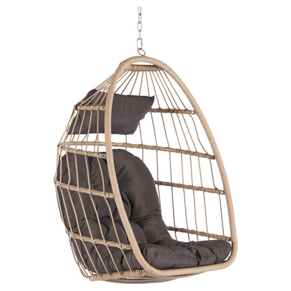 Bahamas Outdoor Rattan Egg Swing Chair - Dark Gray