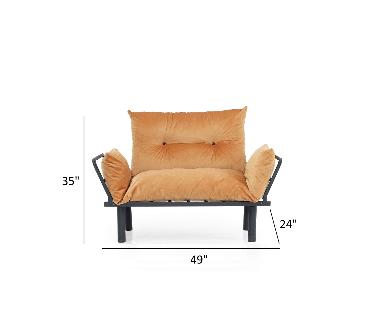 Sona Futon Loveseat - Mustard