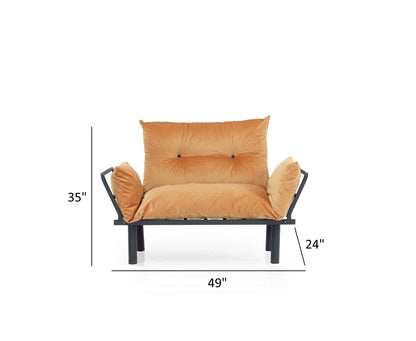 Sona Futon Loveseat - Mustard