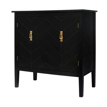 Aaron 2 Door Wooden Cabinets - Black