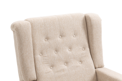 Cole Arm Pushing Fabric Recliner  - Khaki