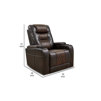 Royal Dual Power Recliner Chair - Brown