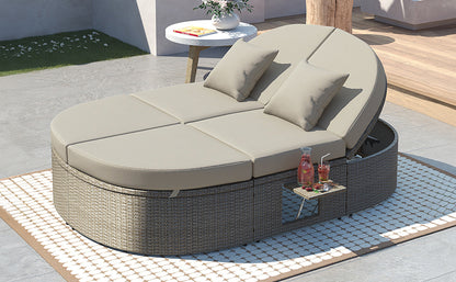 Burley Outdoor Sun Bed Patio 2-Person Daybed - Gray