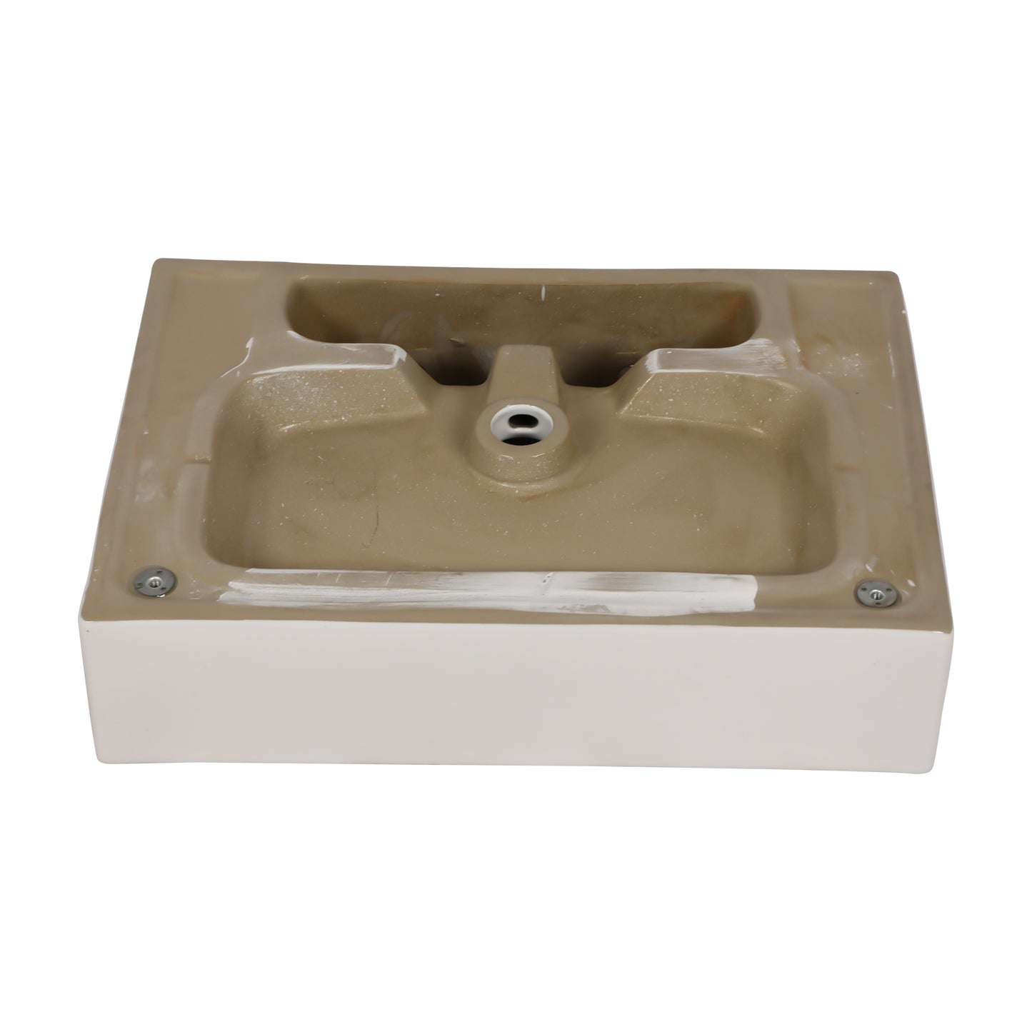 Bathroom Console Sink with White Basin Gold Legs