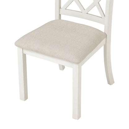 Janet Mid-Century Solid Wood Dining Chairs (Set of 4) - Beige