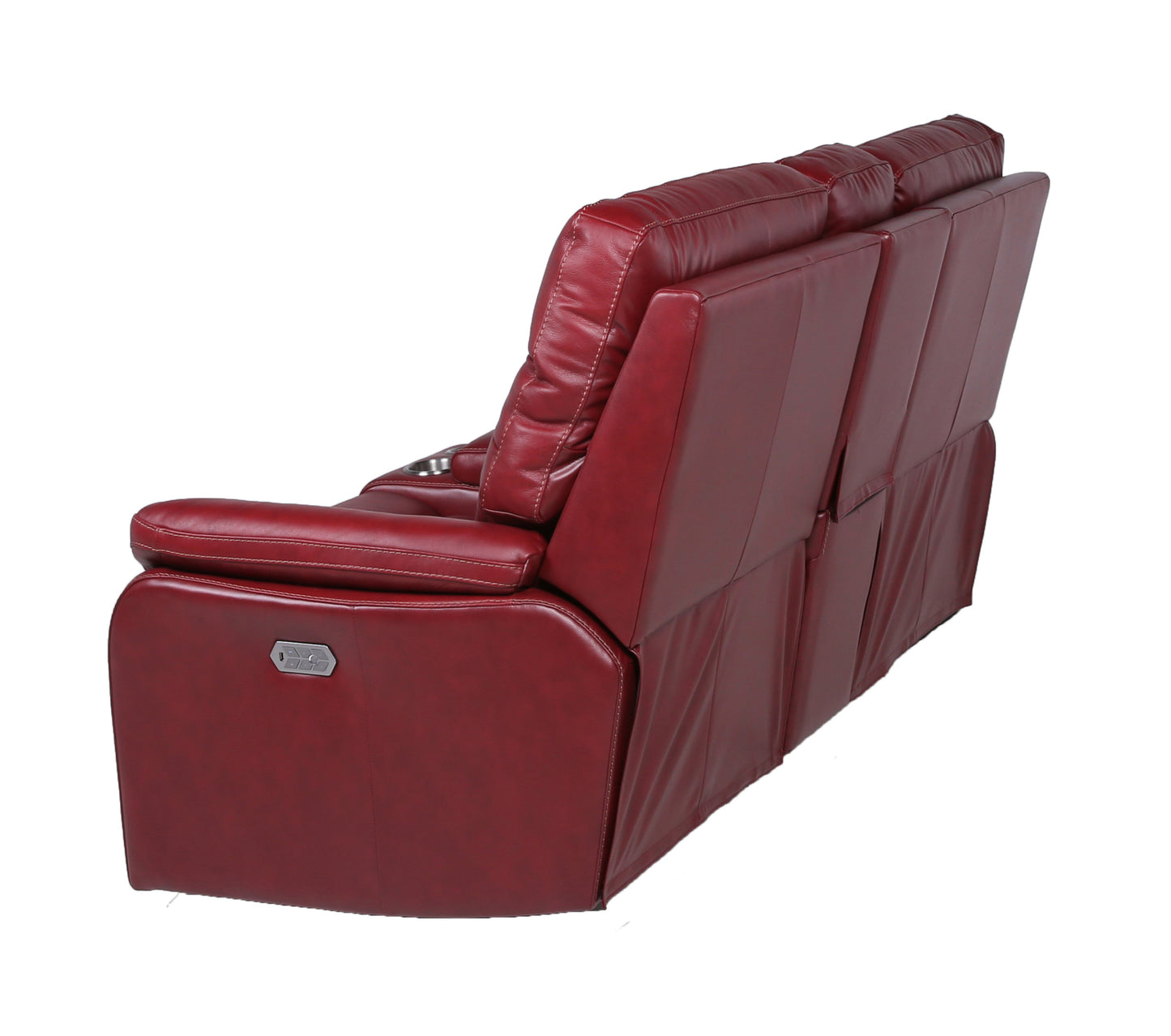 Sullivan Top-Grain Leather Power Recline Loveseat - Red