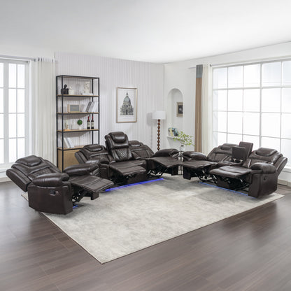 Milo 3 Pieces Recliner Sofa Sets - Brown