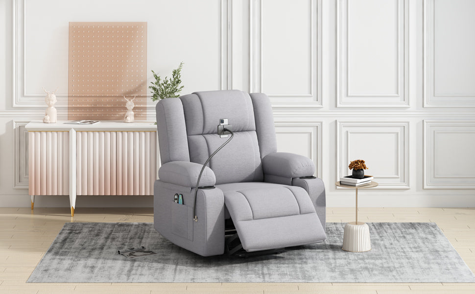 Dawson Power Lift Recliner with Massage - Gray