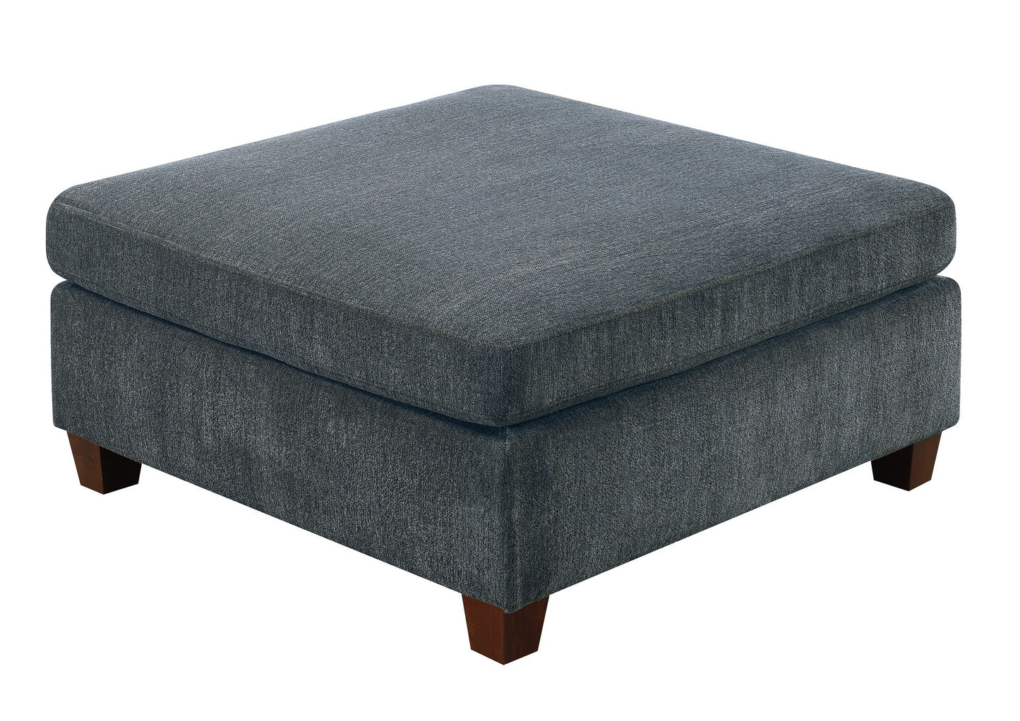 Verma Grey Chenille Modular Sectional 6pc Set 2x Corner Wedge 2x Armless Chairs and 2x Ottomans