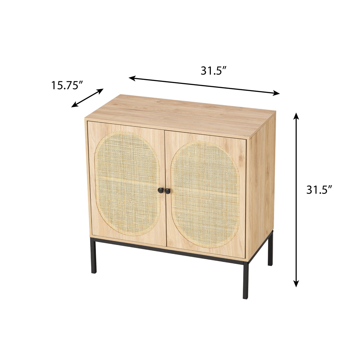 Rolland Rattan Door Storage Cabinet