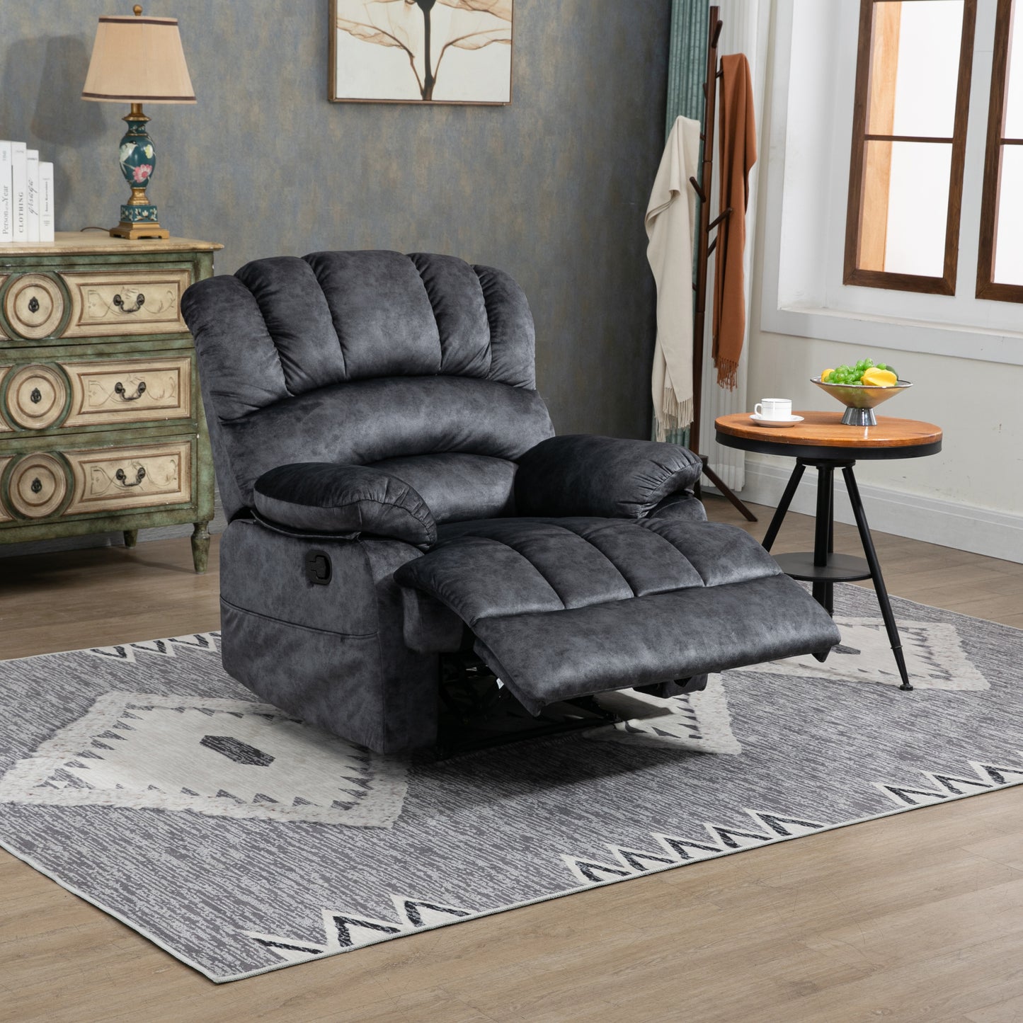 Thomson Large Fabric Recliner Chair - Gray