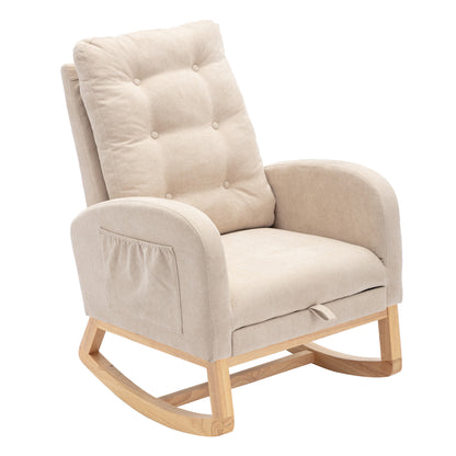 Bruce Accent Rocking  Chair with  Footrest - Beige