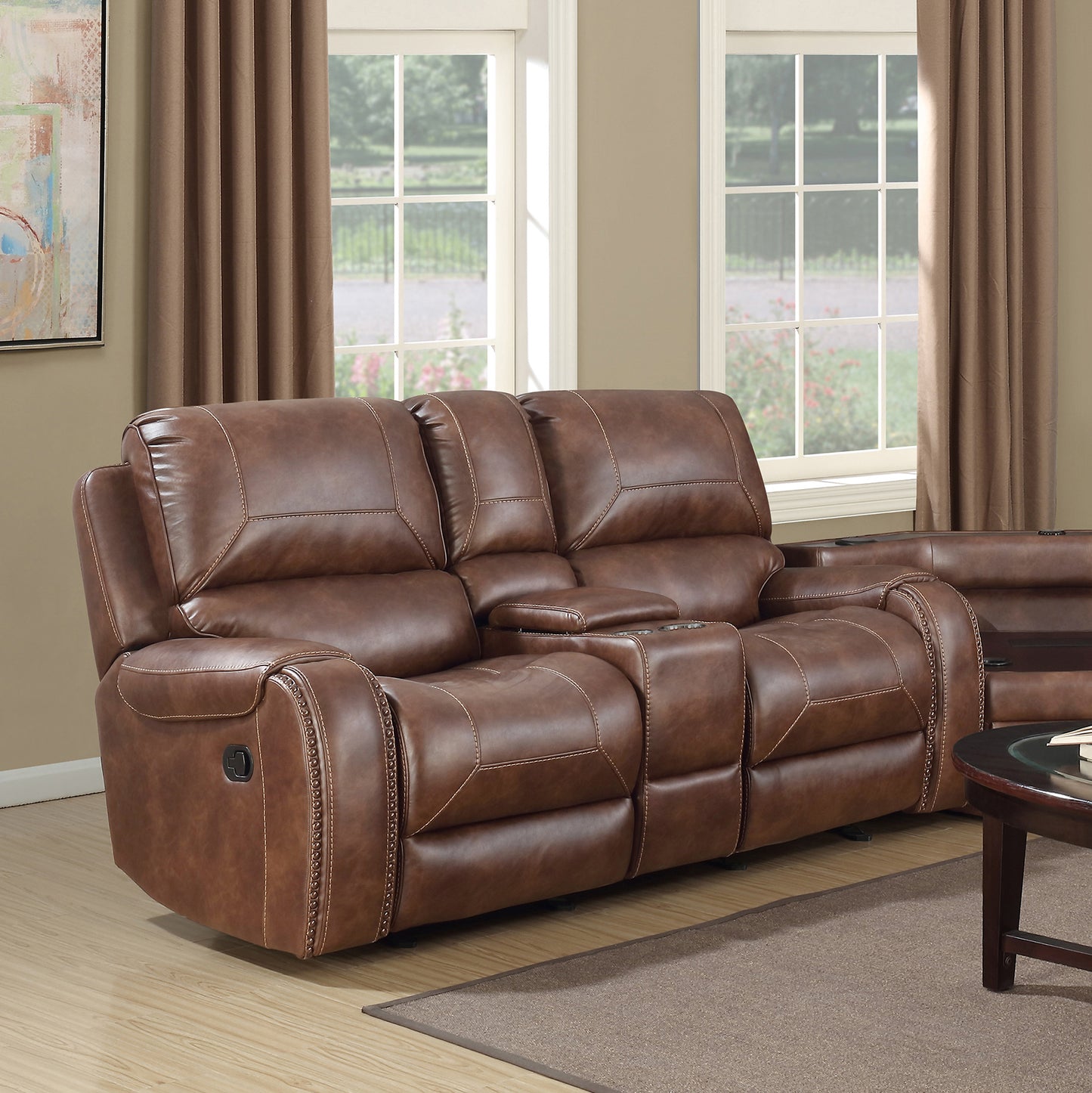 Achern Manual Reclining Loveseat with Storage Console