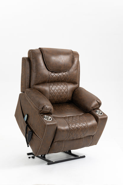 Morris Power Lift Recliner Motion Reclining Chair - Brown