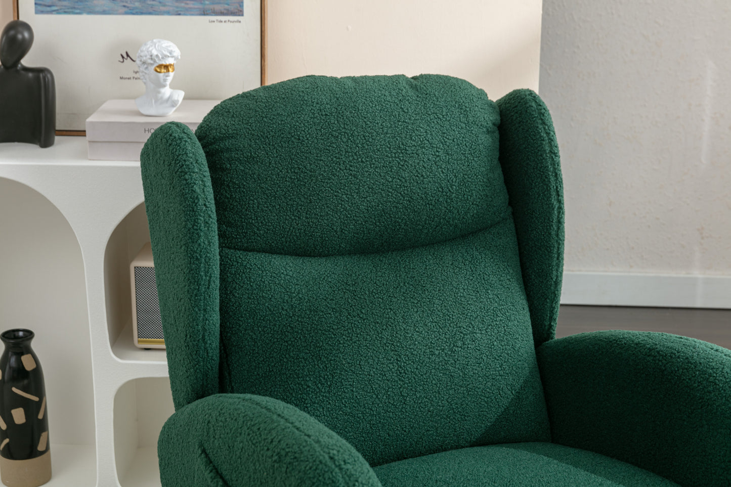 Nadia Teddy Fabric Rocking Chair - Green