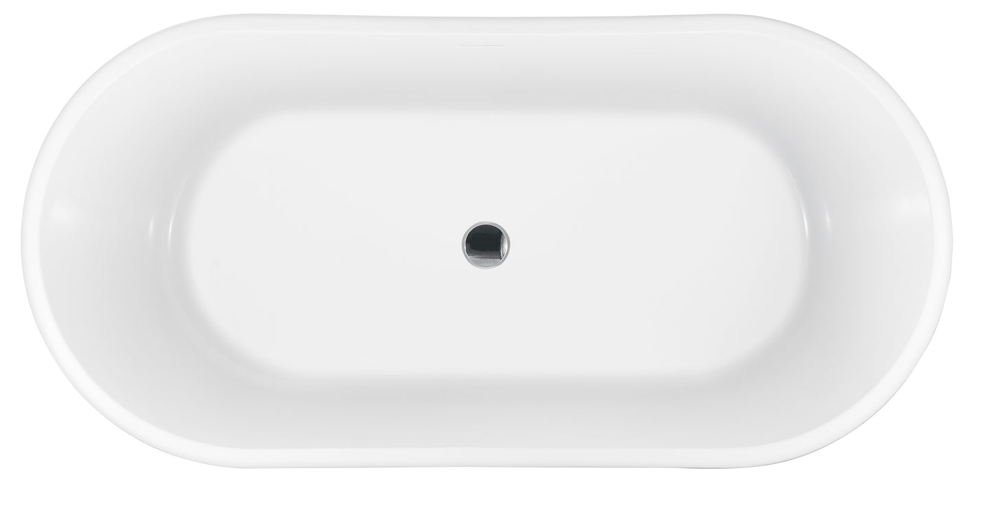 Veno 54" Acrylic Freestanding Soaking Bathtub  - White