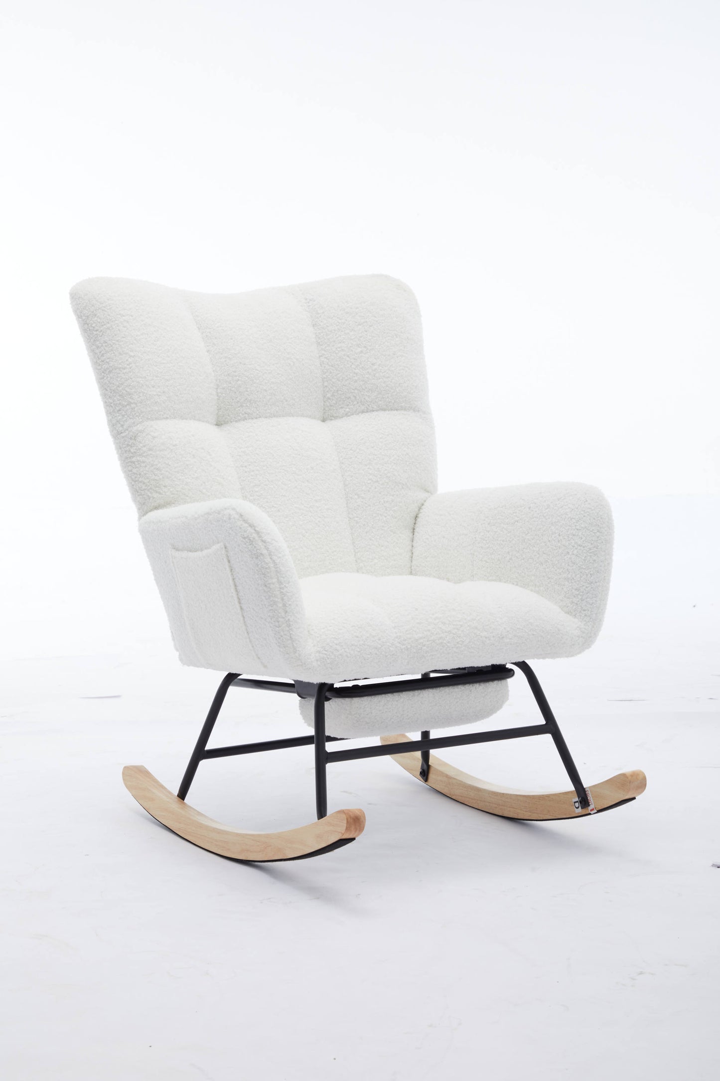 Hari II Modern Nursery Rocking Chair - White