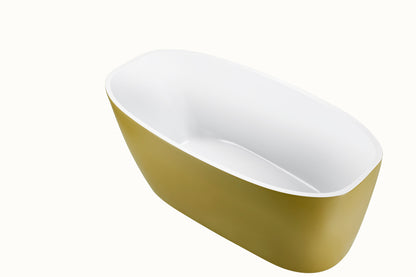 Elara 63" Acrylic Freestanding Soaking Bathtub  - Yellow