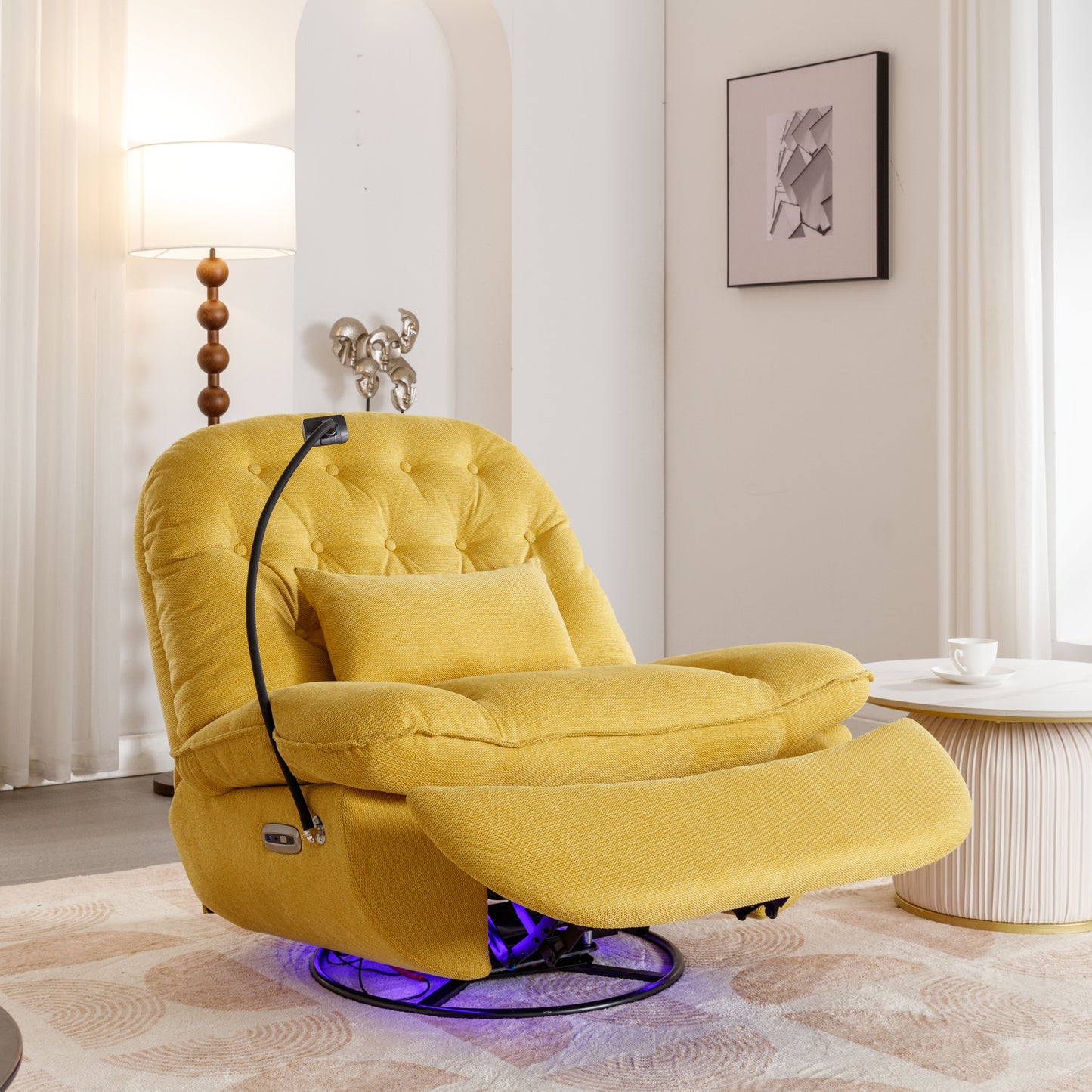 Roxie 270 Degree Swivel Power Recliner with Voice Control - Yellow