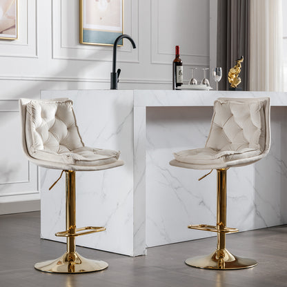 Valor Swivel Bar Stools - Cream Set of 2