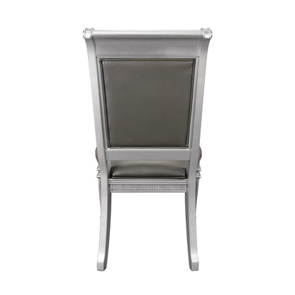 Becker Modern Glam Dining Chair (Set of 2)- Silver