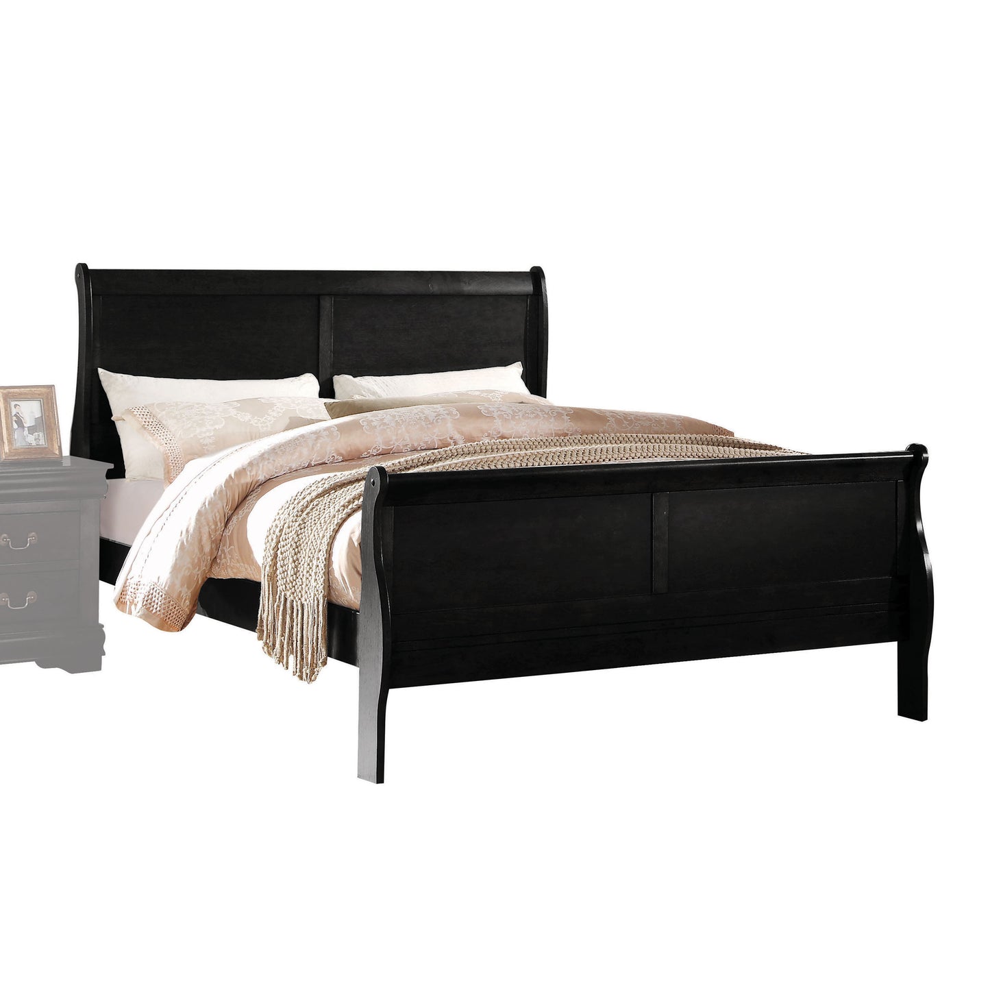 Louis Philippe Queen Bed - Black