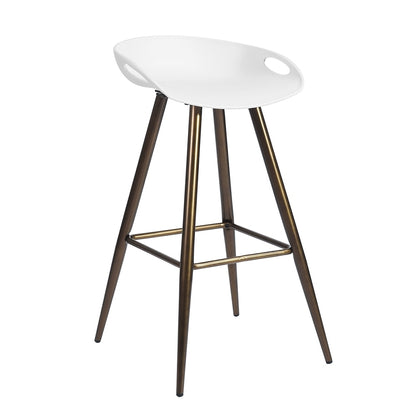 Bak Bar & Counter Stool - White & Gold Set of 2