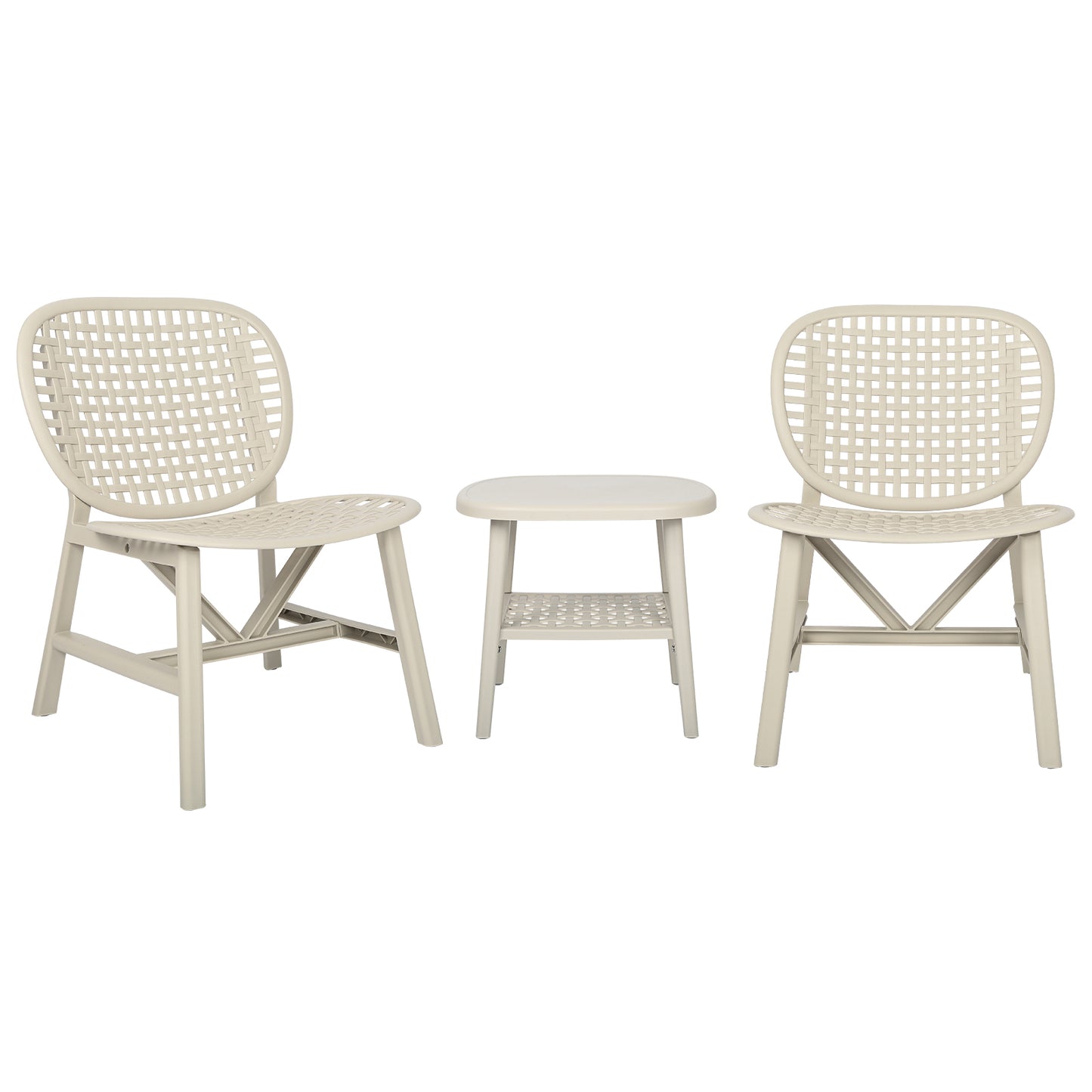 Toccara  3 Pc Retro Patio Table Chair Set - White