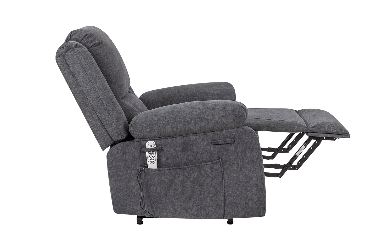 Solace Electric Power Recliner Chair with Massage and Heatin - Dark Grey