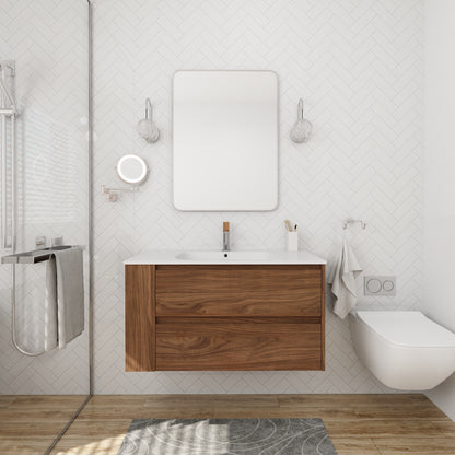 Wall Mounting Bathroom Vanity With Gel Sink