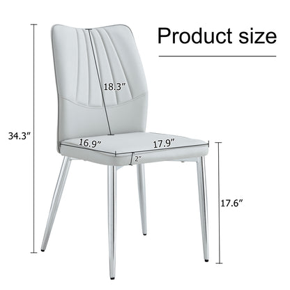 Baylor Dining Chairs with Metal Leg (Set of 4) - Light Gray