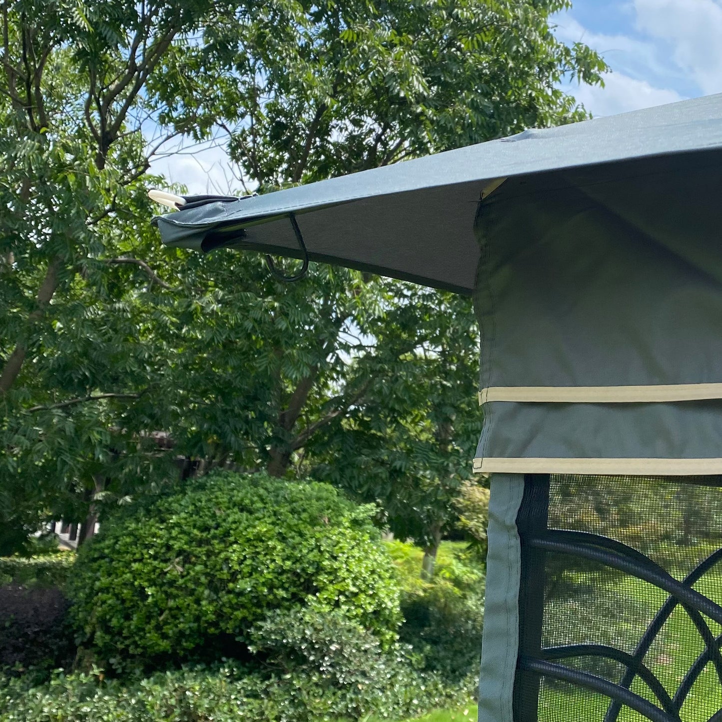 Kay 13 x 10 ft Outdoor Patio Gazebo Canopy Tent - Gray