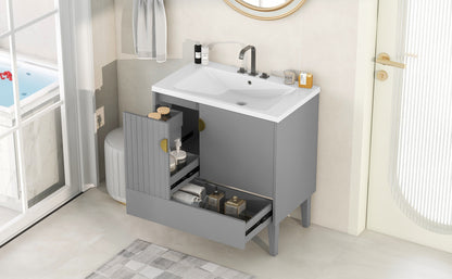 Dot Bathroom Vanity with Sink - Gray