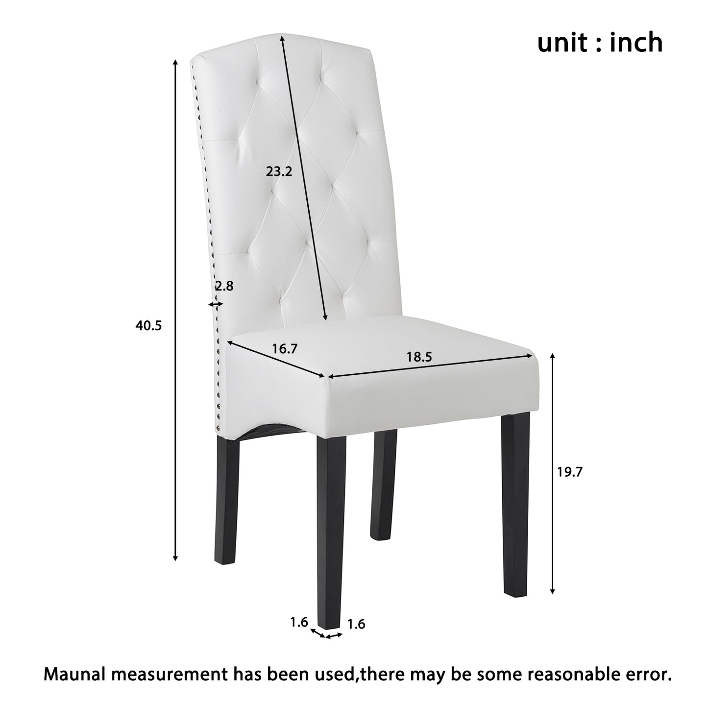 Tulay Dining PU Chair with Solid Wood Leg - White