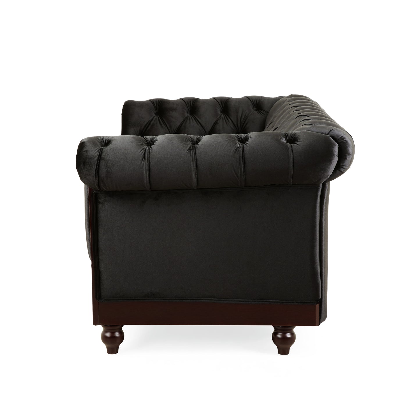 Vivalux Velvet Loveseat Sofa - Black