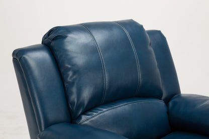 Charlotte Leather Gel Recliner - Navy Blue