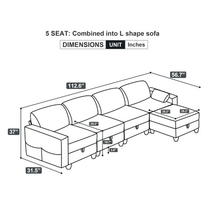 Temo Modular Velvet Sectional Sofa Set - Navy Blue