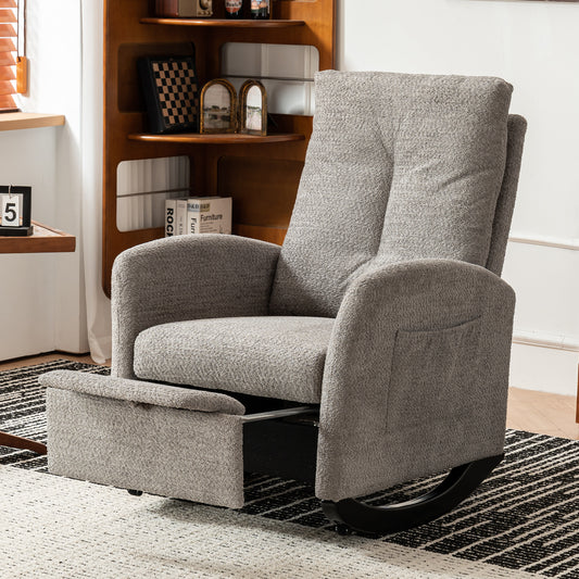 Sion Accent Rocking Chair with Footrest - Gray